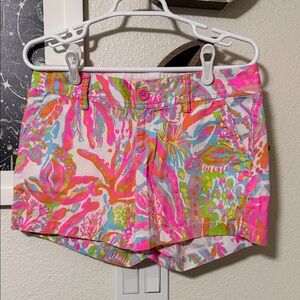 Lilly Pulitzer Vibrant Pink and Green Women's Shorts